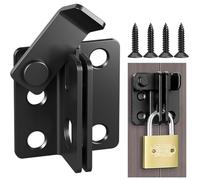 Litensh Verrou Porte Coulissante Serrure Volet Loquet Porte Verrou Portail à Bascule Boulon avec Vis pour Porte Fenêtre Placard et Jardin Acier Inoxydable (Noir, Left Open S)