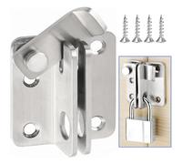 Litensh Verrou Porte Coulissante Serrure Volet Loquet Porte Verrou Portail à Bascule Boulon avec Vis pour Porte Fenêtre Placard et Jardin Acier Inoxydable (Argenté, Left Open L)