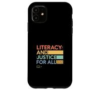 Literacy and Justice for All Teacher Librarian Graphic Coque pour iPhone 11