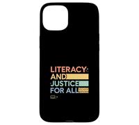 Literacy and Justice for All Teacher Librarian Graphic Coque pour iPhone 15 Plus