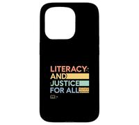 Literacy and Justice for All Teacher Librarian Graphic Coque pour iPhone 15 Pro