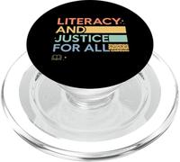Literacy and Justice for All Teacher Librarian Graphic PopSockets PopGrip pour MagSafe
