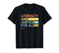 Literacy and Justice for All Teacher Librarian Graphic T-Shirt