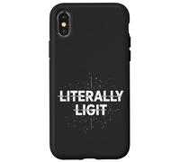 Literally Ligit Assortiment d'humour Sarcastique Cool Glitch EDM Coque pour iPhone X/XS