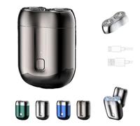 Literalous Shaver, 2025 New Upgrade Pocket Shaver USB Mini Shavers,Literalous Portable Rotary Dual Ring Electric Razor, Compact Shave for Home, Travel, Car (Gray)
