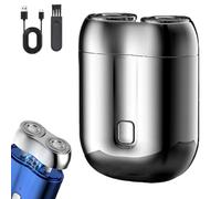 Literalous Shavers, 2025 New Upgrade Pocket Shaver USB Mini Shavers, Portable Dual Head Electric Design with USB Charging, Compact Shaver for Man Travel Home (Silver)