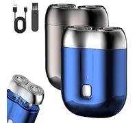 Literalous Shavers, 2025 New Upgrade Pocket Shaver USB Mini Shavers, Portable Dual Head Electric Design with USB Charging, Compact Shaver for Man Travel Home (Gray+Blue)