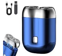 Literalous Shavers, 2025 New Upgrade Pocket Shaver USB Mini Shavers, Portable Dual Head Electric Design with USB Charging, Compact Shaver for Man Travel Home (Blue)