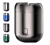 Literalous Shavers, 2025 New Upgrade Pocket Shaver USB Mini Shavers, Portable Rotary Dual Ring Electric Razor, Pocket Size Washable for Home Travel (Gray)