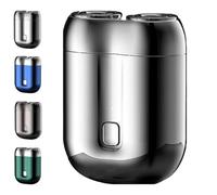 Literalous Shavers, 2025 New Upgrade Pocket Shaver USB Mini Shavers, Portable Rotary Dual Ring Electric Razor, Pocket Size Washable for Home Travel (Silver)