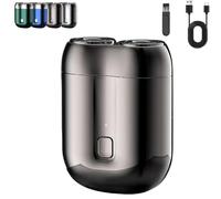 Literalous Shavers, 2025 New Upgrade Pocket Shaver USB Mini Shavers, Portable Rotary Dual Ring Electric Razor, New Model Mini Dual-Head Electric, for Travel Office Business Trip (Gray)