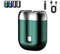 Literalous Shavers, 2025 New Upgrade Pocket Shaver USB Mini Shavers, Portable Rotary Dual Ring Electric Razor, New Model Mini Dual-Head Electric, for Travel Office Business Trip (Green)