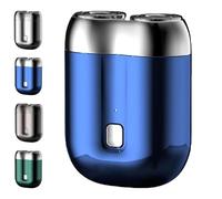 Literalous Shavers, 2025 New Upgrade Pocket Shaver USB Mini Shavers, Portable Rotary Dual Ring Electric Razor, Pocket Size Washable for Home Travel (Blue)
