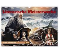 Literarische Meisterwerke (Wandkalender 2026 DIN A3 quer), CALVENDO Monatskalender: Meisterhafte Bilder berühmter Literatur-Klassiker