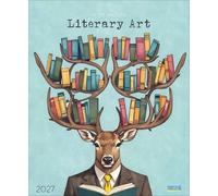 Literary Art 2027: Kunstkalender mit Bildern von Peter Walters. Großer Wandkalender mit Illustrationen rund um die Literatur und Bücher. Hochformat: 45,5x55 cm.