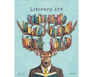 Literary Art 2027: Kunstkalender mit Bildern von Peter Walters. Großer Wandkalender mit Illustrationen rund um die Literatur und Bücher. Hochformat: 45,5x55 cm.