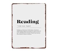 Literary Meaning Metal Sign Vintage Distressed Inspirational Wall Art for Book Lovers Reading Nook (8 X 12 in)