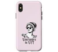 Literature is LIT Fun Jane Austen Lunettes de Soleil Meme Coque pour iPhone X/XS