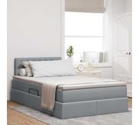 Literie avec Rangement hydraulique Design Moderne Gris 120x200 cm | Lit avec rangement et matelas Gris clair 120 x 200 cm avec levage hydraulique, cadre en tissu moderne pour chambre à coucher,
