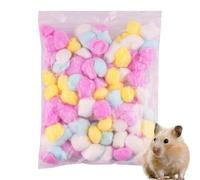 Literie chaude pour hamster, literie pour hamster,Remplisseur de boules de coton pour nid d'animaux | Ensemble de 100 boules de coton pour petites cages pour animaux de compagnie, literie chaude et do