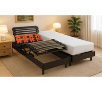 BELLECOUR LITERIE - Ensemble BODYSOFT 70x190 cm - Sommier électrique + Matelas Mémoire de forme