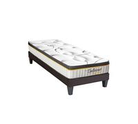 LITERIE - Ensemble BELLECOUR 3.0 90x190 cm - Matelas Ressorts ensachés + Sommier Bois
