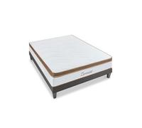LITERIE - Ensemble ZERMATT 180x200 cm - Matelas Mémoire de forme + Sommier Bois