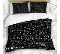 Literie - Housse De Couette Physique Int¿¿Grale Blackboard Equations Physiques Formules Th¿¿Orie Maths D'einstein Math¿¿Matiques Temps Atome Microfibre Trois Pi¿¿Ces * Cm
