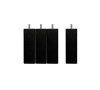 BELLECOUR Lot de 4 Pieds de Lit en Bois Certifié PEFC et Made in France Literie | Couleur Noir | Design Carré | Hauteur 10 cm | Tige Filetée Standard 8 mm | Compatible avec la majorité des sommiers