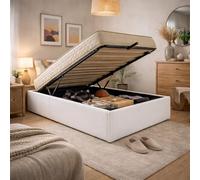 Literie Julien Ensemble Lit Coffre et Matelas 90x200 cm - Couleur : Blanc - Sommier Relevable avec Vérins Hydrauliques - Matelas Haute Densité Confort Souple - Lit Coffre Déhoussable