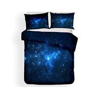 Literie King Size Housse de Couette 220x240 Adulte 3D Galaxy Univers Ciel étoilé Étoiles Lunaire Coloré imprimé Housse de Couette Taie d'oreiller Parure de lit
