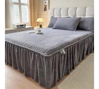 Literie Lit Couvre, 3 Pièces Dentelle Jupe Dessus de-lit Draps avec Jupe de Lit a Volants Anti-poussière Princesse(#E,150 * 200cm Three-Piece Set)