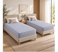 Literie - Lot de 2 Matelas 80x200 x 19 5 cm Très Ferme - Spécial Sommier Éélectrique - Déhoussable Housse Lavable - 7 Zones