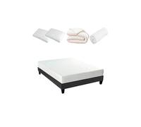 BELLECOUR LITERIE - Pack Prêt à dormir ABSOLU 140x190 cm - Matelas Mémoire de forme + Sommier + Accessoires