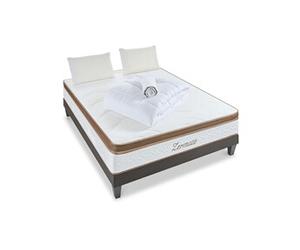 LITERIE - Pack Prêt à dormir ZERMATT 160x200 cm - Matelas Mémoire de forme + Sommier + Accessoires