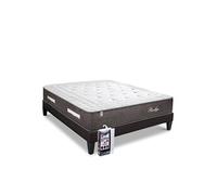 BELLECOUR LITERIE - Pack PRIVILEGE 90x200 cm - Matelas Ressorts ensachés + Sommier Bois + Protège matelas anti punaise