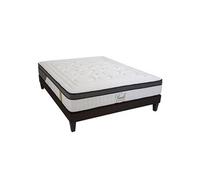 LITERIE - Pack TIVOLI 140x200 cm - Matelas Mémoire de forme + Sommier Bois + Protège matelas anti punaise
