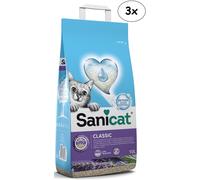 Literie Pour Chats Sanicat Classique Lavande 10 Lt Sépiolite Inodore Boîte 3x