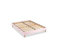LITERIE - Sommier à lattes en bois LUMIERE 180x200 cm - Coloris Rose - Livré en kit