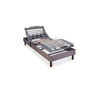 BELLECOUR LITERIE - Sommier électrique ATHENA 70x200 cm - Lattes & Plots Gris anthracite