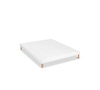 LITERIE - Sommier tapissier CAPUCINE 90x200 cm - Epaisseur 13 cm - Blanc (pieds non inclus)