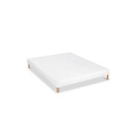 LITERIE - Sommier tapissier CONSTANTINE 160x200 cm - Epaisseur 18 cm - Blanc (pieds non inclus)