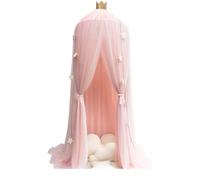 Literie suspendue for enfants, dôme, auvent de lit, moustiquaire en coton, rideau couverture for, lecture, jeu, décoration maison pour Adultes(Pink)