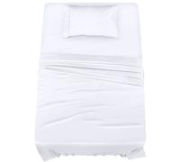 Literie utopie twin xl feuilles - literie 3 pieces - microfibre brosse - retrait et fondu resistant - soins faciles (jumeau xl blanc)