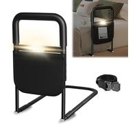 Litglobe Aide au redressement du lit, avec lampe à capteur LED amovible, poignée réglable en hauteur, aide au redressement avec sac de rangement, aide au lever du lit pour personnes âgées, femmes