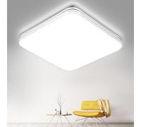 Litglobe Plafonnier LED 36W,6500K Blanc froid Plafonnier Carré,3600LM Lampe Plafond,Moderne Lampe de Plafond pour Salon, Cuisine, chambre, Couloir, Balcon, Bureau,Ø33cm
