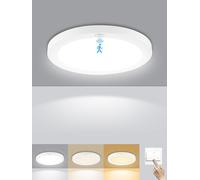 Litglobe Plafonnier LED Detecteur de Mouvement,24W 2400LM Lampe Detecteur de Mouvement Interieur,3000-6000K Plafonnier LED Dimmable,Rond Lampe de Plafond pour Couloir, Balcon, Garage, Cuisine Ø31CM