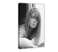 LITGY Poster sur toile de la chanteuse française et actrice Françoise Hardy avec cadre 30 x 45 cm