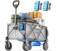 Litheli Chariot électrique Pliable avec Freins - 200 l - 60 kg - Convient pour Le Camping, Le Jardin, la Plage, Les Courses (Deux Piles)