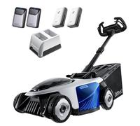 Litheli Easysurge Tondeuse à Gazon sans Fil 43cm, Autopropulsée (2,2-4,7 km/h), Bac 50L, 25-75 mm, Tondeuse à Gazon Batterie avec 4X 20V Batteries 4.0Ah et Chargeur